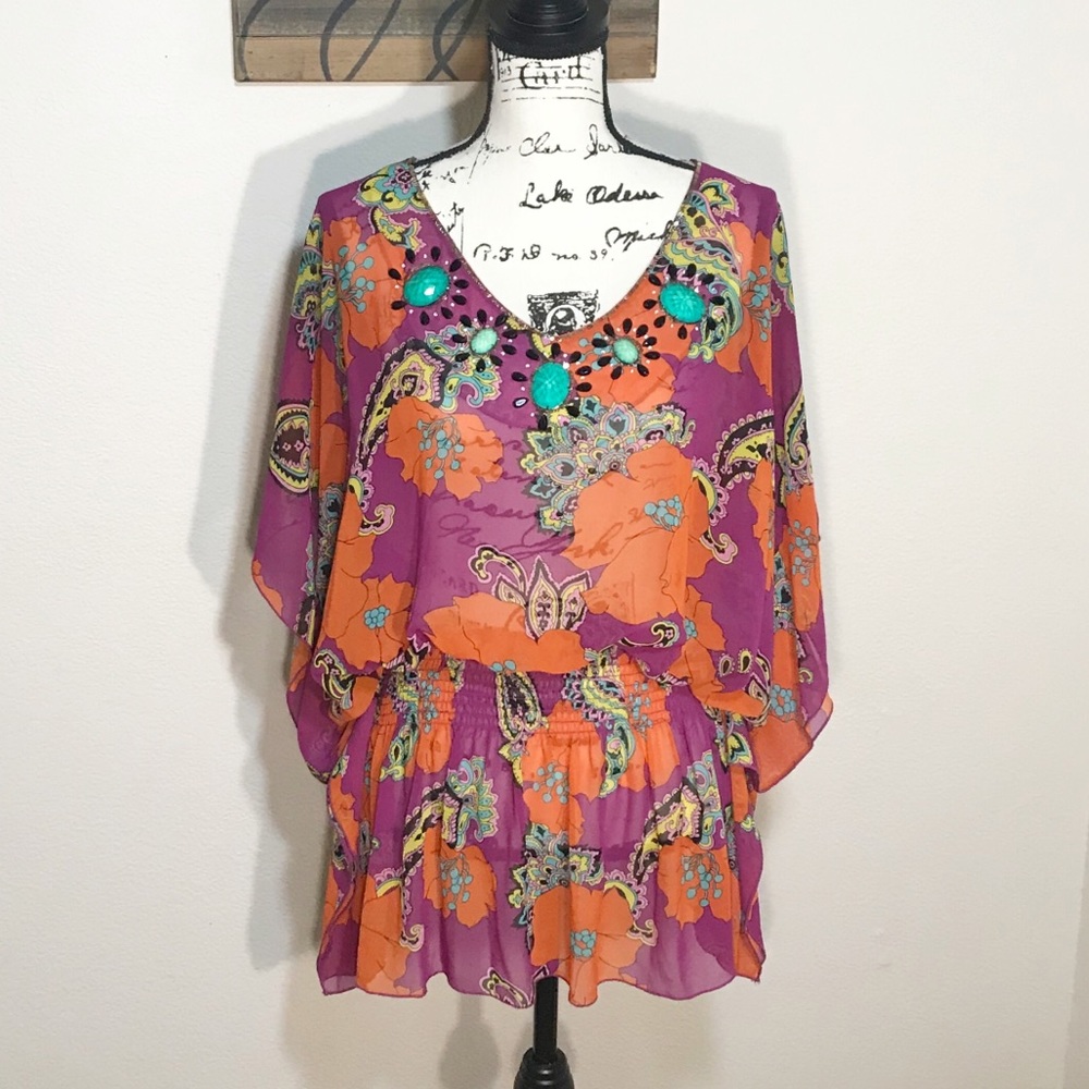 Victoria Secret Swimwear Coverup Tunic Floral XS